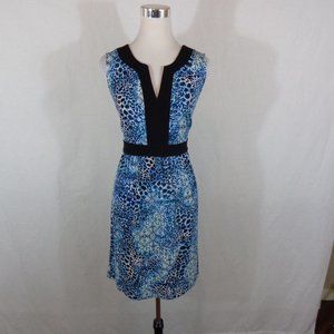 DANA BUCHMAN BLUE BLACK ANIMAL PRINT DRESS MEDIUM- Final Price
